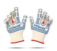 Grill Heat Aid Fits Ladies with X-Small Hands or Child Young As 7 Years Old Gloves For Baking, Grilling & Oven Use, Protection Up To 932°F, 2 Gloves