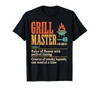 Grill Master Definition Ruler of Flames Barbecue Humor Retro T-Shirt