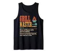 Grill Master Definition Ruler of Flames Barbecue Humor Retro Tank Top