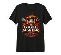 Grill Master Skull BBQ Flame Design - Smoking Hot Barbecue Premium T-Shirt
