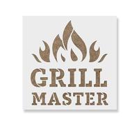 Grill Master Summer BBQ Stencil - Craft Airbrush Painting Wall Art Decor DIY Template 7.5 Mil Mylar Plastic Reusable