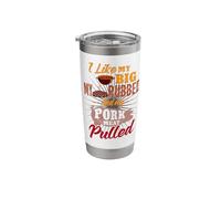 Grill Masters Pulled Pork King Backyard Barbecue Life BBQ Stainless Steel Insulated Tumbler