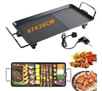 Grill, Non-stick Electric Griddle, 1500W Smokeless BBQ Hot Plate with Adjustable Temperature for Indoor/Outdoor Cooking, Perfect for Family Parties and Festivals