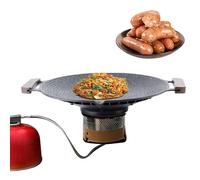 Grill Pan with Handles, Windproof Grill Plate for Sautéing, Frying, Kitchen, Camping, Garden, BBQ