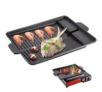 Grill Plate 14.57x10.24 Inch BBQ Grill Rack Grill Non-Stick Aluminum Griddle Plate Attachment with Handle for Camping Gas Stove, Electric Hob, Bbq Grill Rack