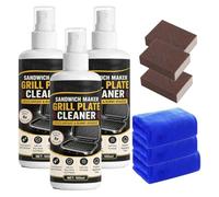 Grill Plate & Sandwich Maker Cleaner Spra, Grill Plate Cleaner Spray,Non-stick Coating Safe Grease Dissolver,Cleaner Heavy Duty resolve Spray Fast Acting Multi Purpose Grease Remover，3PC