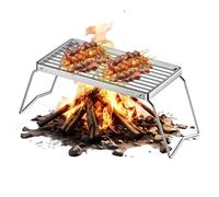Grill Rack, Foldable Grill Racks for Cooking, Portable Cooking Grid Tool Fire Pit Stove Griddle for Yard Gathering Backpacking Fishing Vegetables Mushroom Chicken Outdoor BBQ