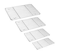 Grill Rack Set of 4, Stainless Steel Wire Rack for Roasting, Baking, Grilling, Cooling, Rust Free & Oven Safe, Various Size & Multi-Purpose, Dishwasher Safe