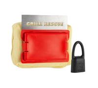 Grill Rescue Bristle-Free Steam Cleaning Grill Brush - Safe for All Grill Types, Heat-Resistant Head, Perfect for Stainless Steel, Porcelain, Cast Iron Grates (Scraper Head and Hanger Bundle)