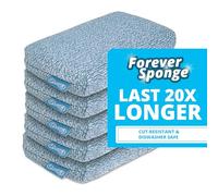 Grill Rescue Heavy Duty Kitchen Sponge - Lasts 20x Longer, Scratch-Free, Safe for Non-Stick Cookware - Cut Resistant, Versatile Household, Bathroom & Outdoor Cleaning Supplies (5, Blue)