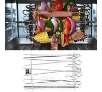 Grill Rotisserie Kit Stainless Steel Kebob Skewer Set BBQ Grill Accessory, Kebab Grill Rotating Skewer System Fits for Most Rotisserie Grill