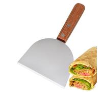 Grill Scraper, Pancake Stainless Steel Spatula, Bevel-Edged BBQ Scraper for Griddle with Wood Handle for Cooking, Grill Cleaning, Grilling