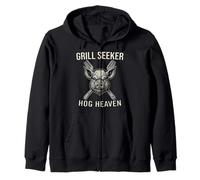 Grill Seeker Hog Heaven Funny BBQ Pig for Men Zip Hoodie