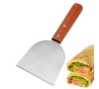 Grill Slicer, Griddle Scraper | Stainless Steel Fried Fish Word,Heavy Duty Bevel Edge Griddle Slicer with Wooden Handle for Hum Steak Pizza