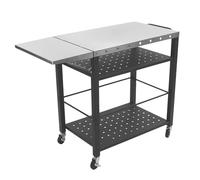 Grill Stand Grill Cart Outdoor Grill Dining Cart 4 tiers Barbecue trolley with Wheels for most portable barbecues Serving trolley for backyard garden