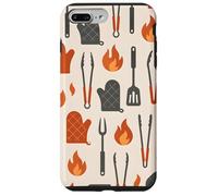 Grill Tools and Fire Icons Minimal BBQ Pattern Case for iPhone 7 Plus/8 Plus