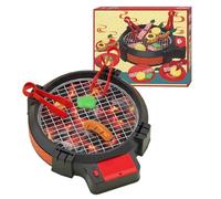 Grill Toy | Realistic Interactive Game with Sounds and Food - Imitation BBQ Cooking Set with Food | for Girls Boys School Nursery Home Garden Camping Party Birthday
