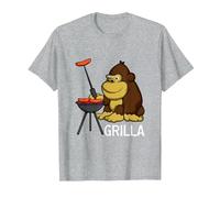 Grilla Pun Illustrator T-Shirt, Men, Heather Grey, XX-Large