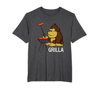 Grilla Pun Illustrator T-Shirt, Men's Big and Tall, Dark Heather Grey, 4X Tall