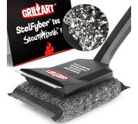 GRILLART Grill Brush Bristle Free, SteamWizards [Ultra Safe & Efficient] Grill Cleaner Brush with 1 Replacement Head, for Cast Iron and Stainless Steel Grates, BBQ Grill Brush for Outdoor Grill