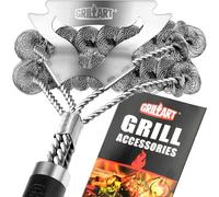 GRILLART Grill Brush for Outdoor Grill Bristle Free - Safe BBQ Grill Cleaner Brush - 17" BBQ Brush for Grill Cleaning Kit -Stainless Grill Cleaning Brush BBQ Grill Accessories Tools- Gifts for Men Dad