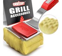 GRILLART SteamWizards Grill Brush Bristle Free, Seamless-Fit Scrub Scraper | Safe Durable Replaceable Head, Flexible Sturdy Handle, For All BBQ Grates, Heat-Resistant, Steam Cleaning Tool, Daddy Gifts