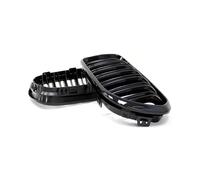 Grille 1 Pair Front Grilles For BMW 1 Series F20 F21 2016 2017 Gloss Black Kidney Grill Racing Front Bumper Grilles Radiator Grille(Gloss black)