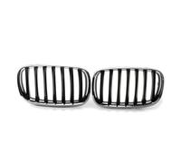 Grille 2Pcs Chrome Frame Shiny Black Slat Grill Car Grille For BMW X5 X6 E70 E71 2008 2009 2010 2011 2012 2013 Car Front Grilles