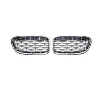 Grille Car Front Kidney Bumper Grill Grilles Diamond Racing Grille For BMW 5 Series F10 F11 F18 520 523 525 530i For M5 10-17 Front Net(Silver)