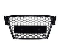 Grille Cover Front Bumper Grilles Honeycomb Mesh Grille For A4 B8 8T 2008-2012 S4 RS4 Style Replacement Upper Grill Cover Glossy Black Grill Replacement