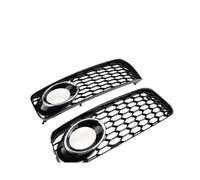 Grille Double Slats 1 Pair Car Front Fog Light Grille For A5 S-Line S5 B8 RS5 2008-2012 Honeycomb Mesh Fog Lamp Cover Grille Brace Covers Grille Guard