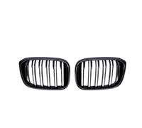 Grille Double Slats 1 Pair Car Front Hood Grille Glossy Black Grills 2 Line Dual Slat For 3 4 X3 X4 G01 G02 G08 2018-2021 Brace Covers Grille Guard