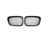 Grille Double Slats 1 Pair Front Grill Gloss Black Sigle Slatline Hood Grilles For 5 Series E39 2000-2003 Race Grille Car Replacement Brace Covers Grille Guard