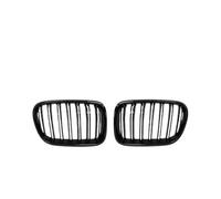 Grille Double Slats 1Pair Front Grilles Matte Gloss Black FOR X3 F25 2010-2013 Replacement Bumper Car Styling Brace Covers Grille Guard