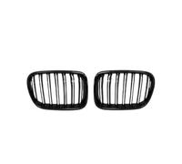 Grille Double Slats 1Pair Front Grilles Matte Gloss Black For X3 For F25 2010-2013 Replacement Bumper Car Styling Auto Parts Brace Covers Grille Guard