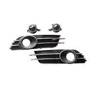 Grille Double Slats 2PCS Car Auto Lower Bumper Grille Cover With Fog Light Decoration Car-styling Fog Light Grill Vent For A6 For C7 2012-2014 Brace Covers Grille Guard