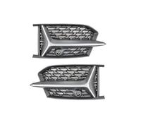 Grille Double Slats 2pcs Car Front Glossy Black Honeycomb Mesh Style Bumper Fog Light Lamp Grill For A6 S-Line For C8 For S6 2019-2022 Bumper Brace Covers Grille Guard