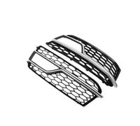 Grille Double Slats 2X Car Front Fog Light Lamp Cover Grill Grille For S5 For A5 S-Line 2013-2016 Honeycomb Bumper Body Kit 8T0807682M Brace Covers Grille Guard