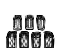 Grille Double Slats Car Front Bumper Central Grille Cover For Cherokee 2014-2018 Honeycomb Mesh Grille Cover Trim Brace Covers Grille Guard