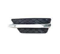 Grille Double Slats Car Front Bumper Grilles Black Fog Light Cover For W204 C250 C350 C-Class 2012-2014 A2048851453 Brace Covers Grille Guard
