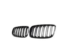 Grille Double Slats Gloss Black Carbon Style Front Double Slat Grill Grille For X5 E70 2007-2013 X6 E71 E72 2008-2014 Car Accessories Brace Covers Grille Guard