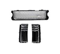 Grille Double Slats Side Vent Grille Decoration Grill Front Bumper Grille Centre Panel For Range For Rover For Vogue L322 2010-2012 Brace Covers Grille Guard