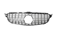 Grille Front Car For Benz C-Class W205 C180 C200 C250 C300 2015-2018 Front Bumper Grille Chrome Black Diamonds Style Racing Grilles(GTR-Chrome Silver)