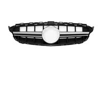 Grille Front Car For Benz C-Class W205 C180 C200 C250 C300 2015-2018 Front Bumper Grille Chrome Black Diamonds Style Racing Grilles(C63S-Chrome Silver)