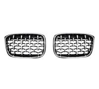 Grille Grill Cover 2PCS For BMW X3 G01 G08 X4 G02 2018-2021 Car Front Grills Kidney Grill Bumper Diamond Trim Racing Grille Meteor Styling(All Sliver)