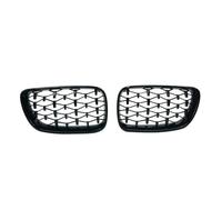 Grille Grill Cover Car Front Kidney Diamond Grille Racing Grill Silver Grilles For Bmw 2 Series F22 F23 F87 For M2 2014-2019(Black)