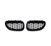 Grille Grill Cover For BMW E60 E61 550i 535i For M5 2004-2009 A Pair Car Racing Grill Diamond Kidney Grille Front Bumper Grilles Meteor Style Grills(Glossy Black)