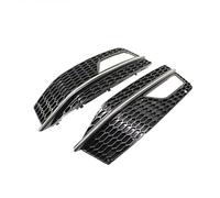 Grille Grill Front Fog Light Lamp Grille Bumper Fog Light Lamp Cover Grille Grill For A4 B8.5 S-line S4 2013 2014 2015 MNGNCBXWK(Chrome black)