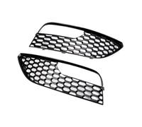 Grille Insert Trims Stripe 2PCS Honeycomb Mesh Style Car Front Fog Light Lamp Cover Grill Bumper Grille Black/Silver For A3 For Hatchback 2013-2016 Car Front Bumper Grille(Black)