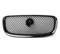 Grille Insert Trims Stripe Car Front Grille Upper Radiator Grill Exterior Racing Grills Mesh Grid Front Bumper For Jaguar For XF XFR X250 2012 2013 2014 2015 Car Front Bumper Grille(Black)